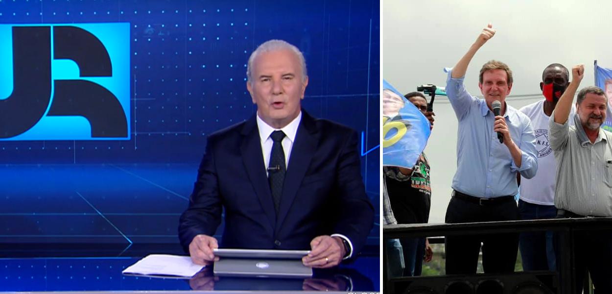 Jornal da Record e Marcelo Crivella (Foto: Reprodução) Jornal da Record e Marcelo Crivella