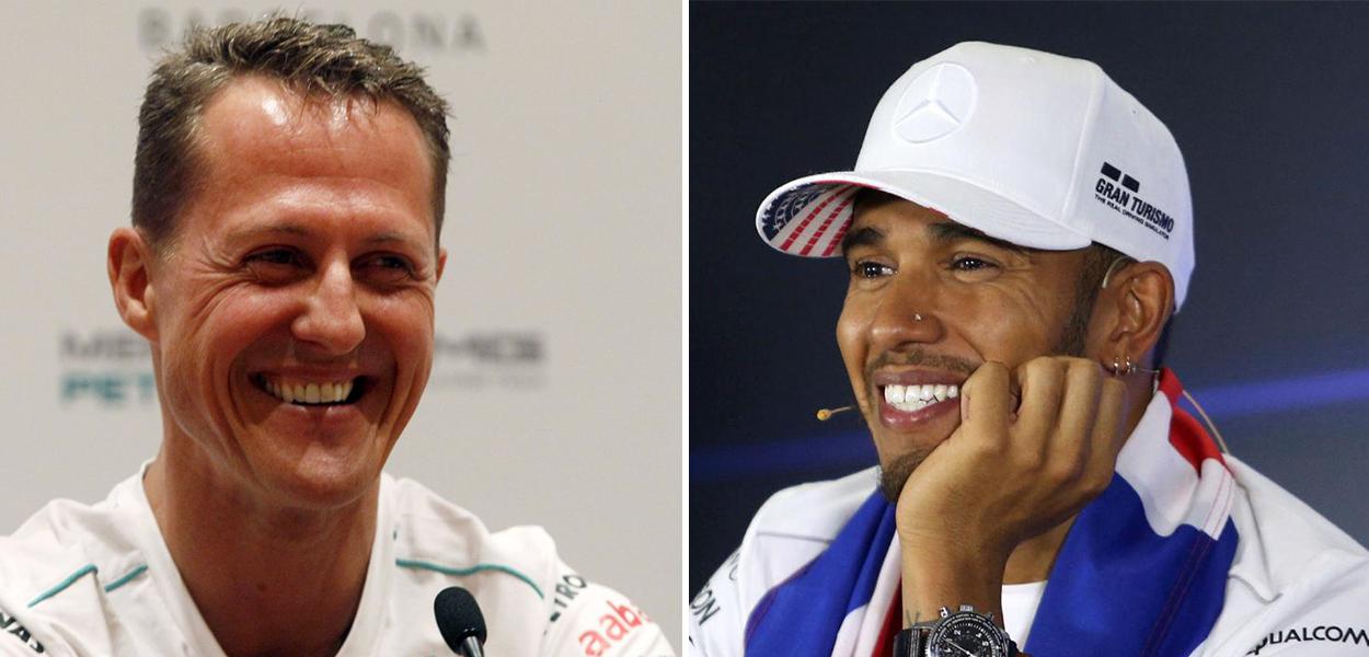 Michael Schumacher e Lewis Hamilton (Foto: Reuters) Michael Schumacher e Lewis Hamilton