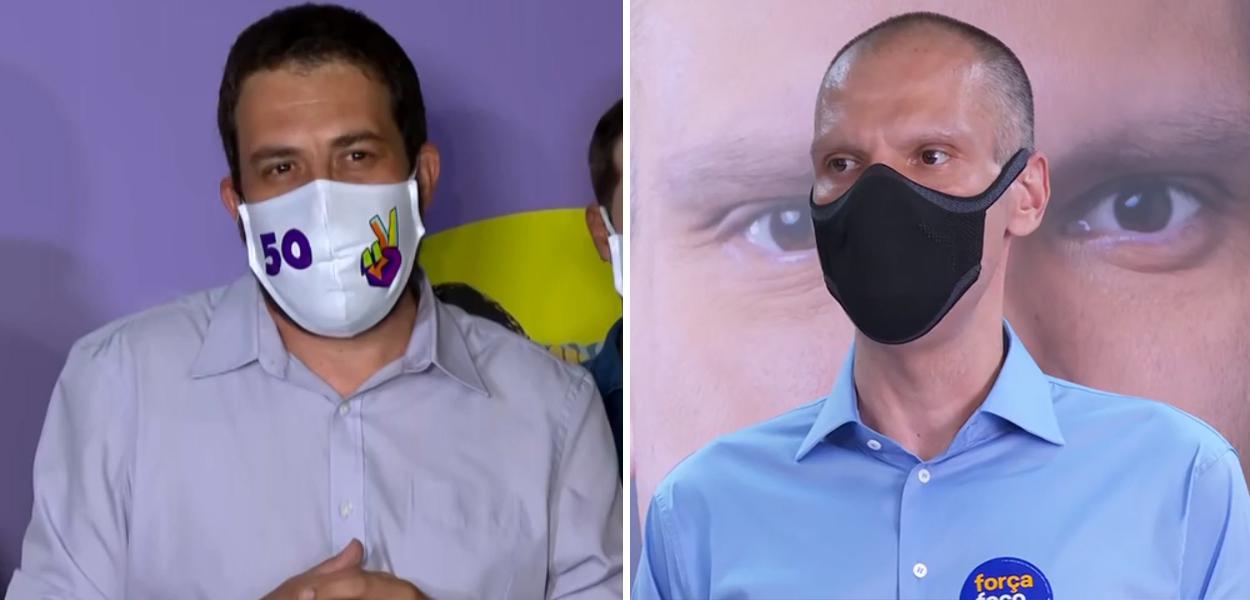 Guilherme Boulos e Bruno Covas (Foto: Reprodução/TV Globo) Guilherme Boulos e Bruno Covas