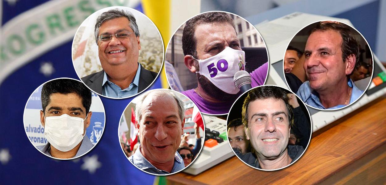 Flávio Dino, Guilherme Boulos, Eduardo Paes, ACM Neto, Ciro Gomes e Marcelo Freixo (Foto: Divulgação | Reuters) Flávio Dino, Guilherme Boulos, Eduardo Paes, ACM Neto, Ciro Gomes e Marcelo Freixo