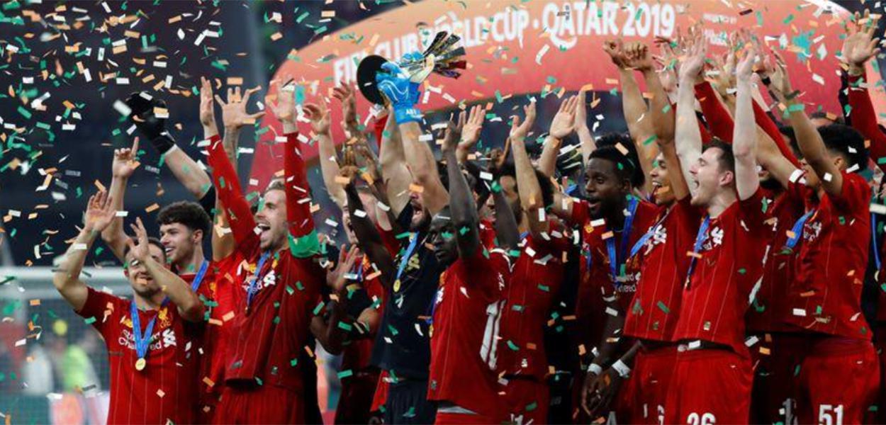 Liverpool comemora título do Mundial de Clubes da Fifa 21/12/2019 (Foto: REUTERS/Corinna Kern) Liverpool comemora título do Mundial de Clubes da Fifa 21/12/2019