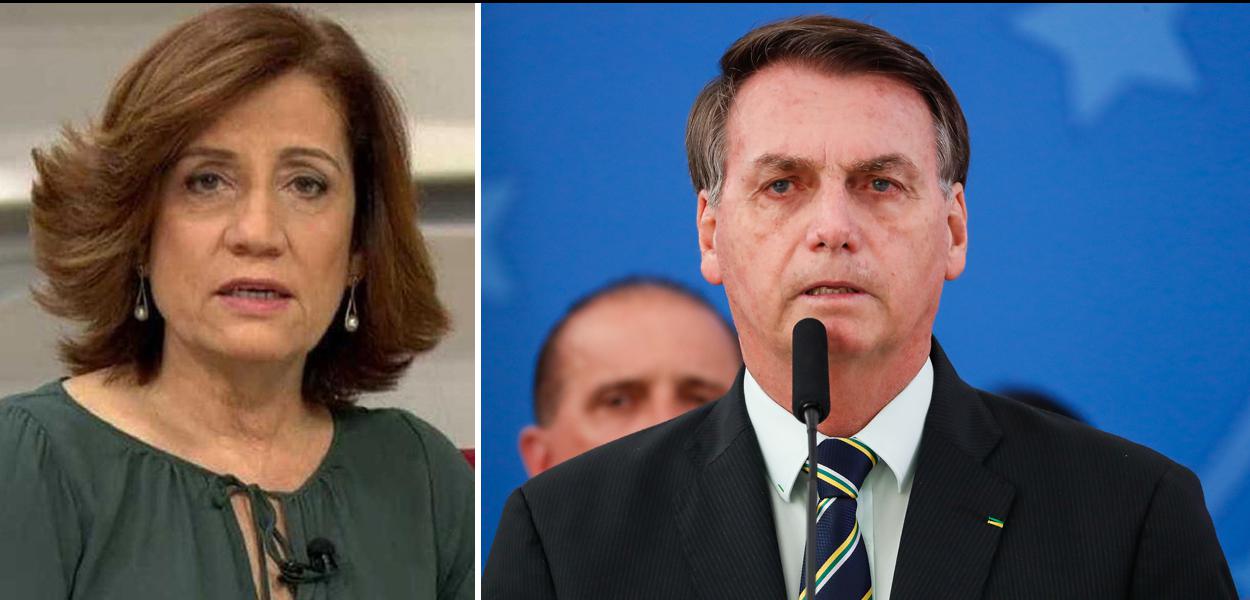 Miriam Leitão e Jair Bolsonaro (Foto: Reprodução | Alan Santos/PR) Miriam Leitão e Jair Bolsonaro