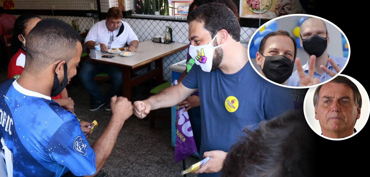 Boulos, Doria com Bruno Covas e Bolsonaro (Foto: Reprodução | PR) www.brasil247.com - Boulos, Doria com Bruno Covas e Bolsonaro