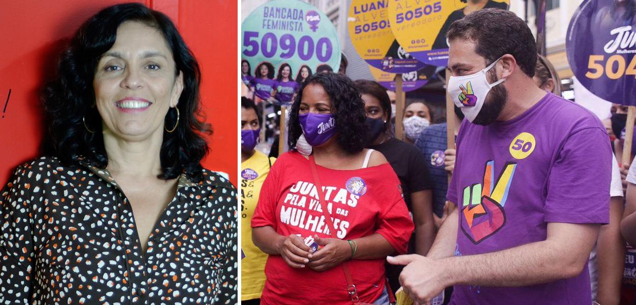 Cynara Menezes e Guilherme Boulos (Foto: Brasil 247 | Reprodução) Cynara Menezes e Guilherme Boulos