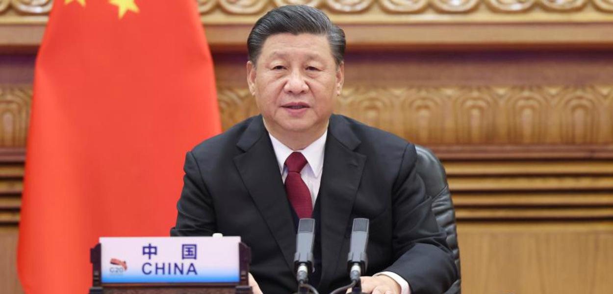 O presidente chinês Xi Jinping fala durante cúpula do G-20 (Foto: Xinhua) O presidente chinês Xi Jinping fala durante cúpula do G-20