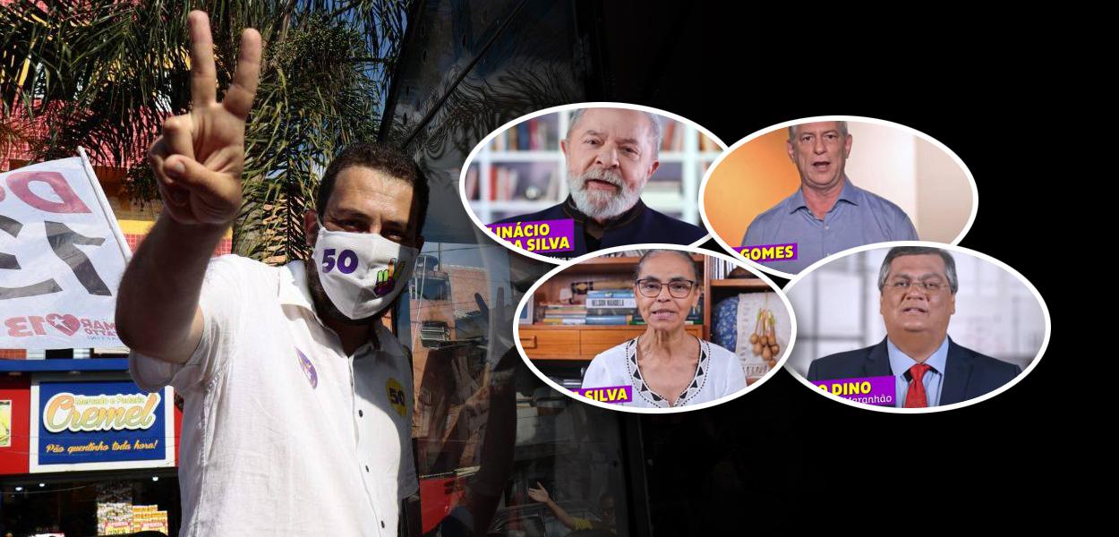 Boulos, Lula, Ciro Gomes, Marina Silva e Flávio Dino (Foto: Reprodução) Boulos, Lula, Ciro Gomes, Marina Silva e Flávio Dino