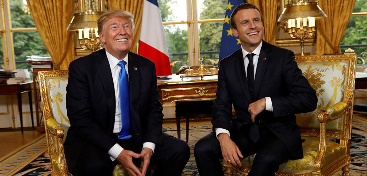 Trump e Macron (Foto: REUTERS / Kevin Lamarque) Trump e Macron