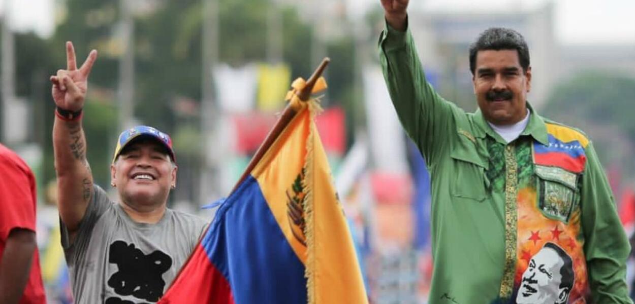 Diego Maradona e Nicolás Maduro (Foto: Reprodução/Twitter) Diego Maradona e Nicolás Maduro