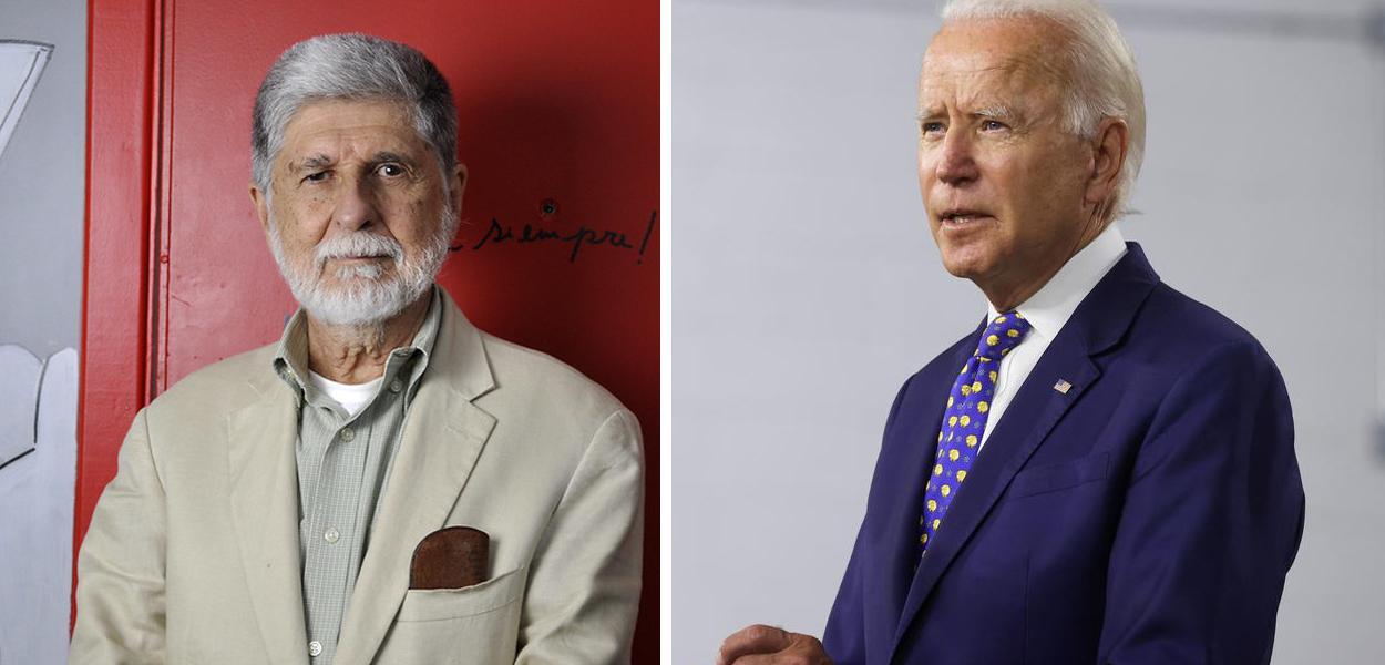 Celso Amorim e Joe Biden (Foto: Brasil247 | Divulgação) Celso Amorim e Joe Biden