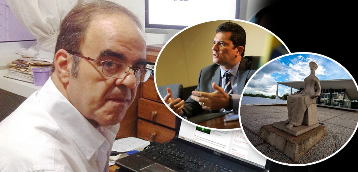 Marcelo Auler, Sergio Moro e fachada do STF (Foto: Reprodução | Reuters | STF) Marcelo Auler, Sergio Moro e fachada do STF
