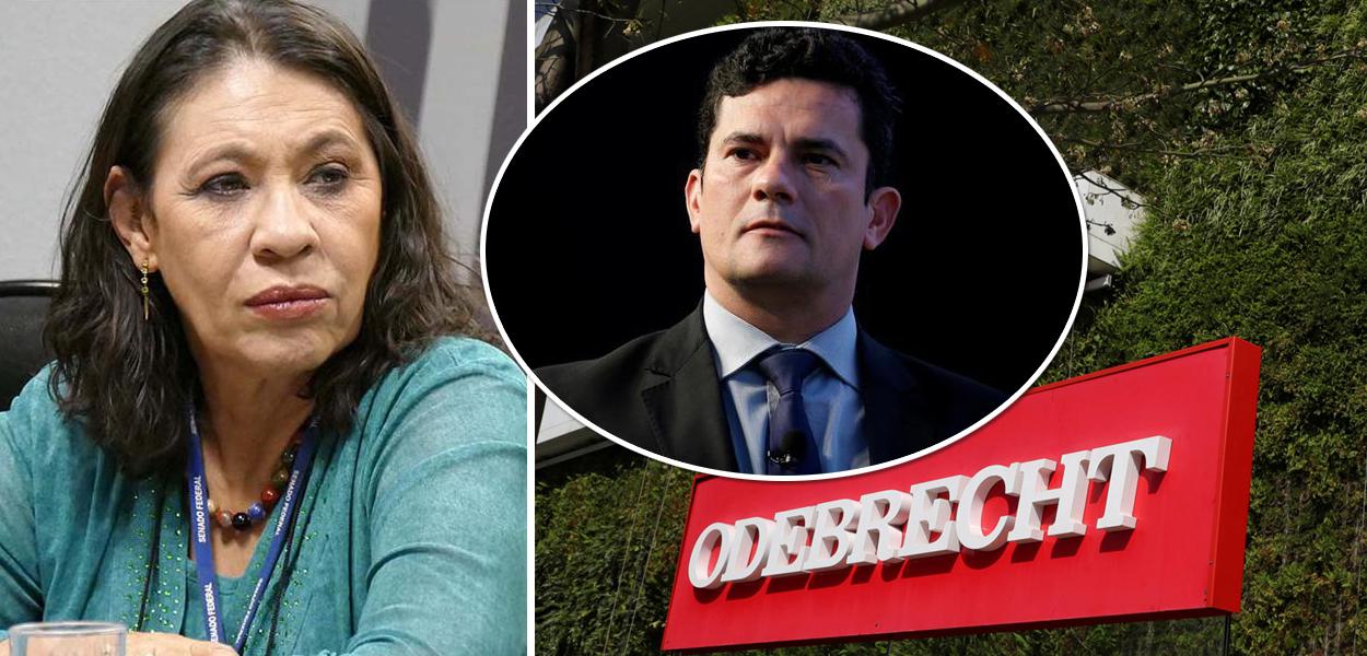 Tereza Cruvinel, Sergio Moro e fachada da Odebrecht (Foto: Roque de Sá/Agência Senado | Reuters) Tereza Cruvinel, Sergio Moro e fachada da Odebrecht