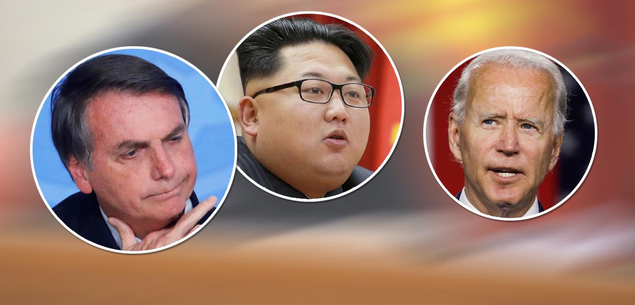 Bolsonaro, Kin Kim Jong-un e Joe Biden (Foto: Reuters) Bolsonaro, Kin Kim Jong-un e Joe Biden