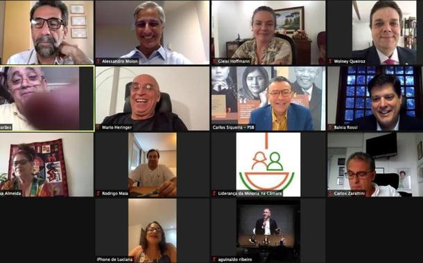 Baleia Rossi se reúne com líderes de esquerda (Foto: Reprodução/Youtube) Baleia Rossi se reúne com líderes de esquerda