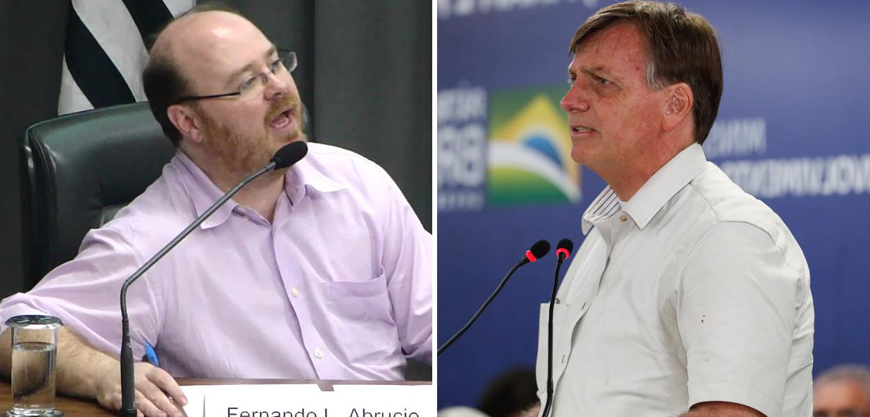 Fernando Luiz Abrucio e Jair Bolsonaro (Foto: Reprodução/Youtube | Alan Santos/PR) Fernando Luiz Abrucio e Jair Bolsonaro