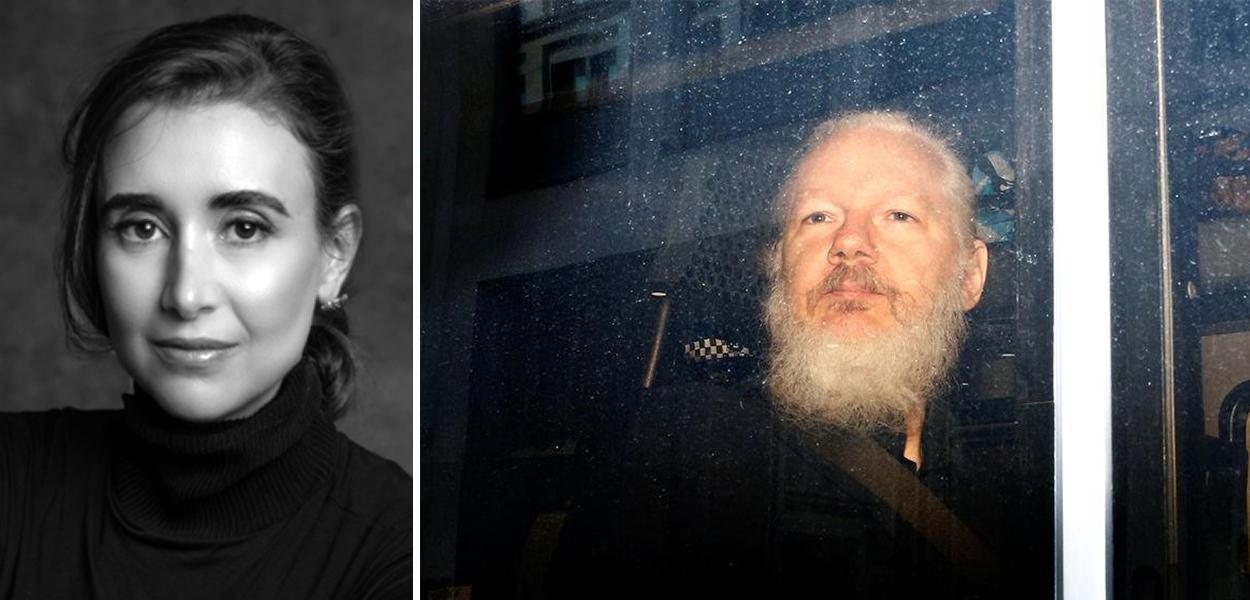 Sara Vivacqua e Julian Assange (Foto: Reprodução | Reuters) Sara Vivacqua e Julian Assange