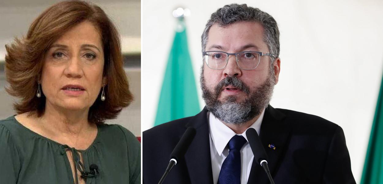 Miriam Leitão e Ernesto Araújo (Foto: Reprodução | Alan Santos/PR) Miriam Leitão e Ernesto Araújo