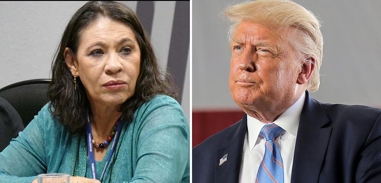 Jornalista Tereza Cruvinel e Donald Trump (Foto: ABr | Reuters) Jornalista Tereza Cruvinel e Donald Trump