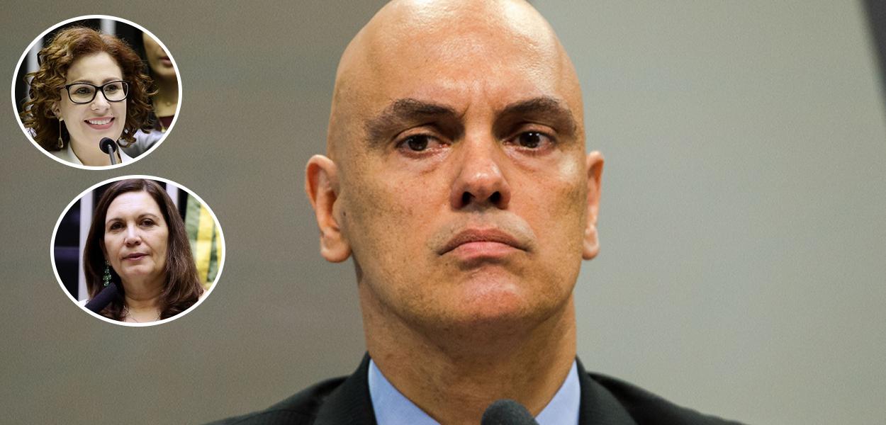 Carla Zambelli, Bia Kicis e Alexandre de Moraes (Foto: Divulgação) Carla Zambelli, Bia Kicis e Alexandre de Moraes
