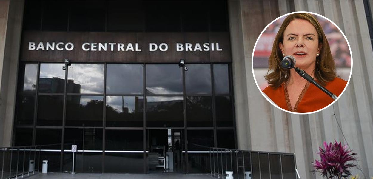 Gleisi Hoffmann e Banco Central (Foto: PT | Agência Brasil) Gleisi Hoffmann e Banco Central