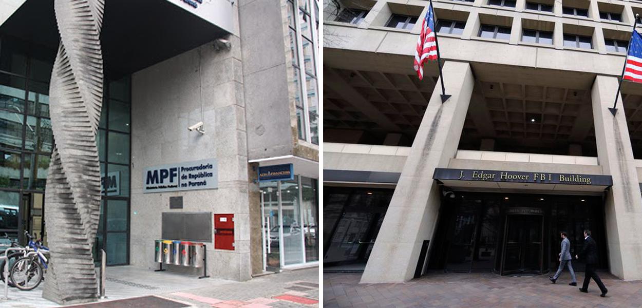 Sede do MPF-PR e o FBI (Foto: Divulgação | Reuters) Sede do MPF-PR e o FBI
