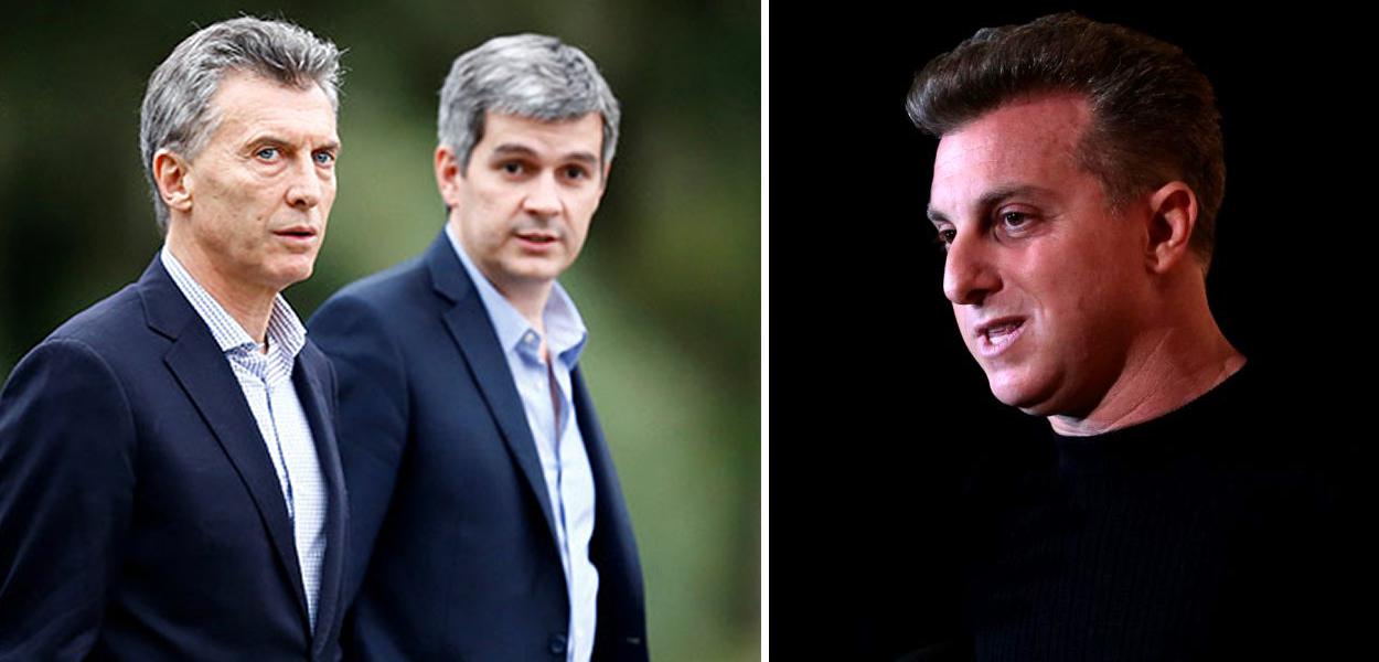 Mauricio Macri, Marcos Peña e Luciano Huck (Foto: Reuters) Mauricio Macri, Marcos Peña e Luciano Huck