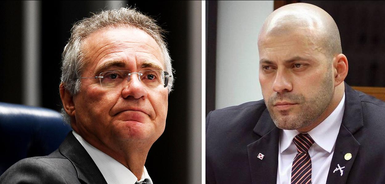 Renan Calheiros e Daniel Silveira (Foto: Agência Senado / Agência Câmara) Renan Calheiros e Daniel Silveira