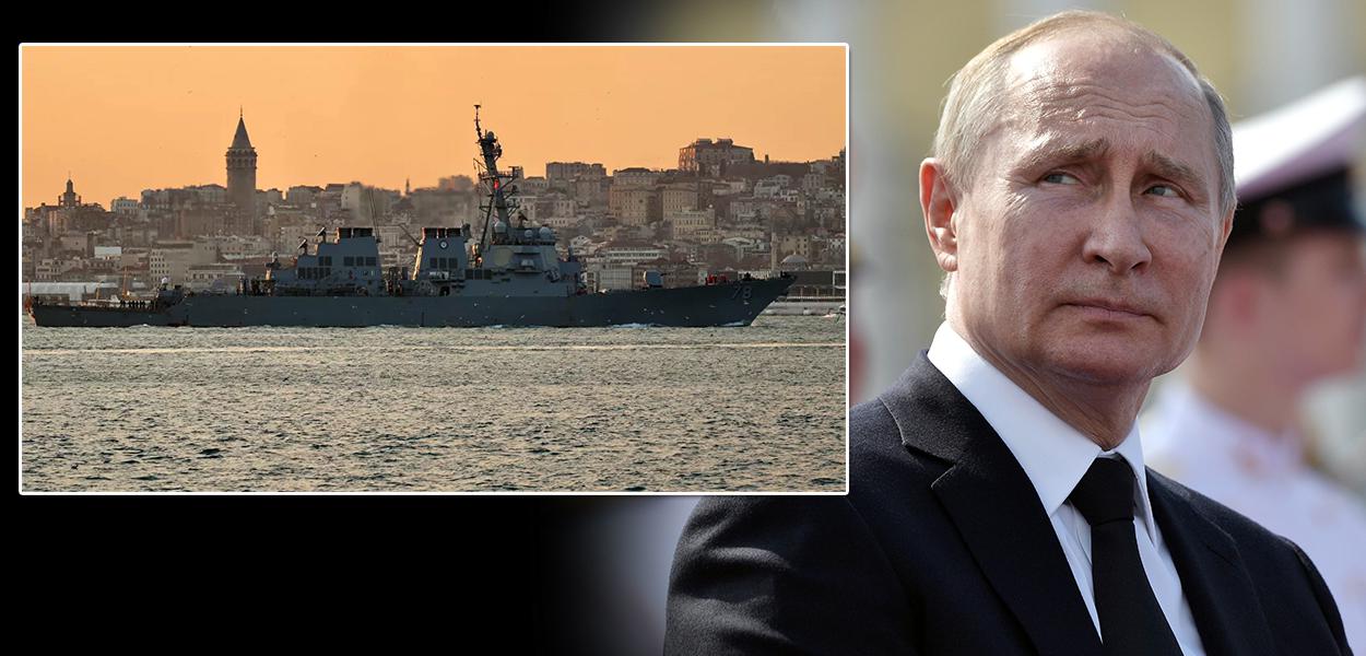 Mar Negro e o presidente da Rússia, Vladimir Putin (Foto: REUTERS) Mar Negro e o presidente da Rússia, Vladimir Putin