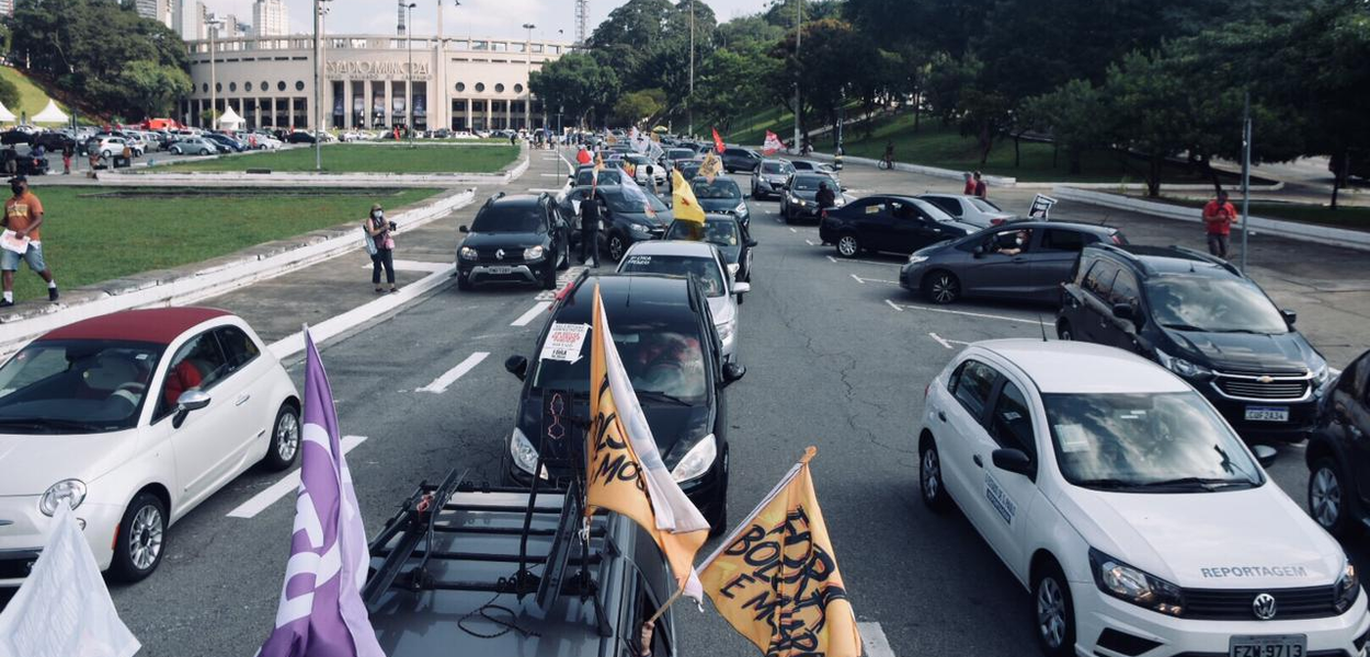 Carreata em São Paulo pelo Fora Bolsonaro (Foto: Divulgação / Twitter) Carreata em São Paulo pelo Fora Bolsonaro