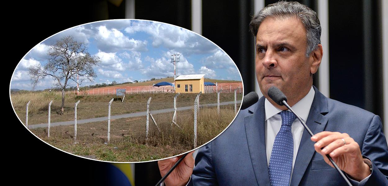 Aeródromo de Cláudio e o deputado Aécio Neves (Foto: Reprodução/TV Integração | Jefferson Rudy/Agência Senado) Aeródromo de Cláudio e o deputado Aécio Neves