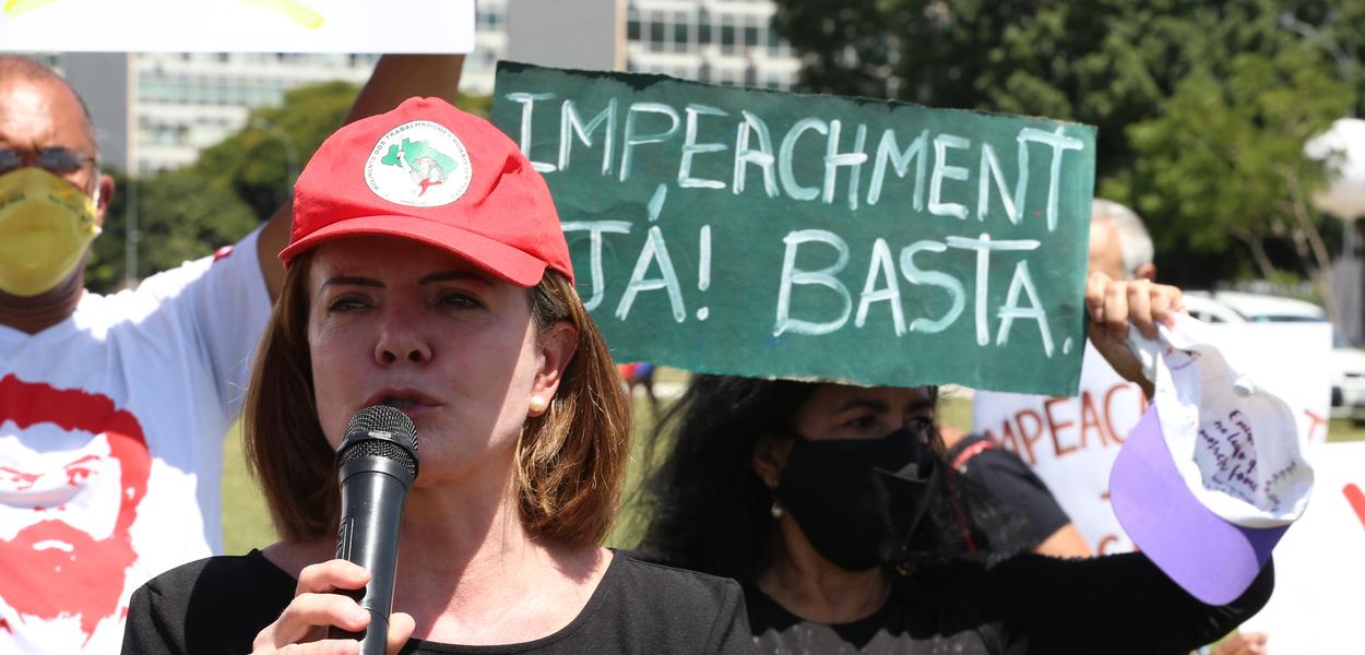 Presidente nacional do PT, deputada Gleisi Hoffmann pede impeachment de Jair Bolsonaro (Foto: LULA MARQUES) www.brasil247.com - Presidente nacional do PT, deputada Gleisi Hoffmann pede impeachment de Jair Bolsonaro