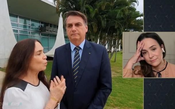 Regina Duarte, Jair Bolsonaro e Gabriela Duarte (Foto: Divulgação) Regina Duarte, Jair Bolsonaro e Gabriela Duarte