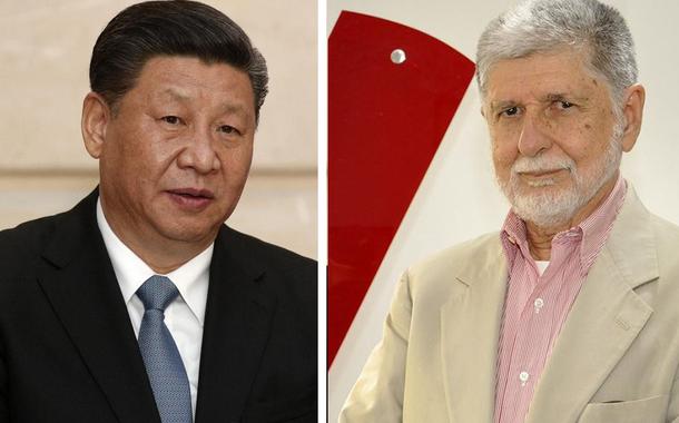 Xi Jinping e Celso Amorim (Foto: Reuters, Flick 247) Xi Jinping e Celso Amorim
