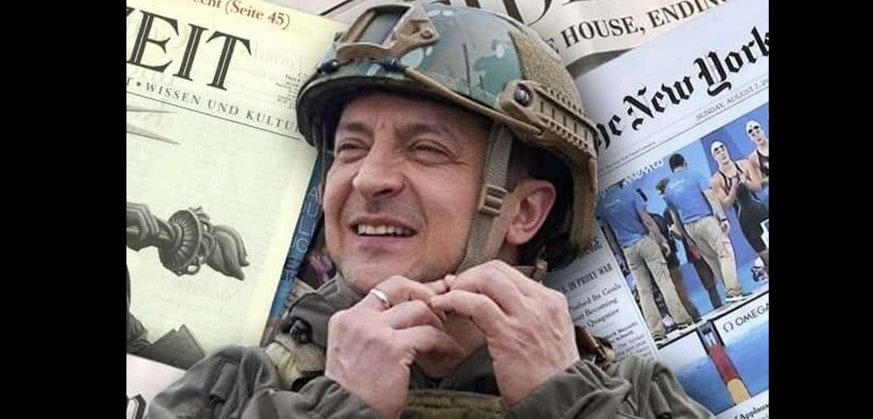 Montagem com Volodymyr Zelensky (Foto: Domínio público) Montagem com Volodymyr Zelensky