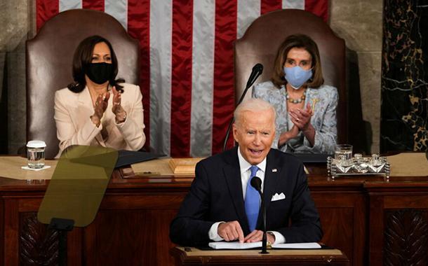 Joe Biden discursa no Congresso dos EUA (Foto: Reuters) Joe Biden discursa no Congresso dos EUA