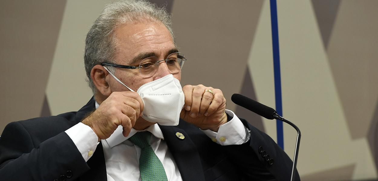 O ministro da Saúde, Marcelo Queiroga, em depoimento na CPI da Covid no Senado (Foto: Edilson Rodrigues/Agência Senado) O ministro da Saúde, Marcelo Queiroga, em depoimento na CPI da Covid no Senado