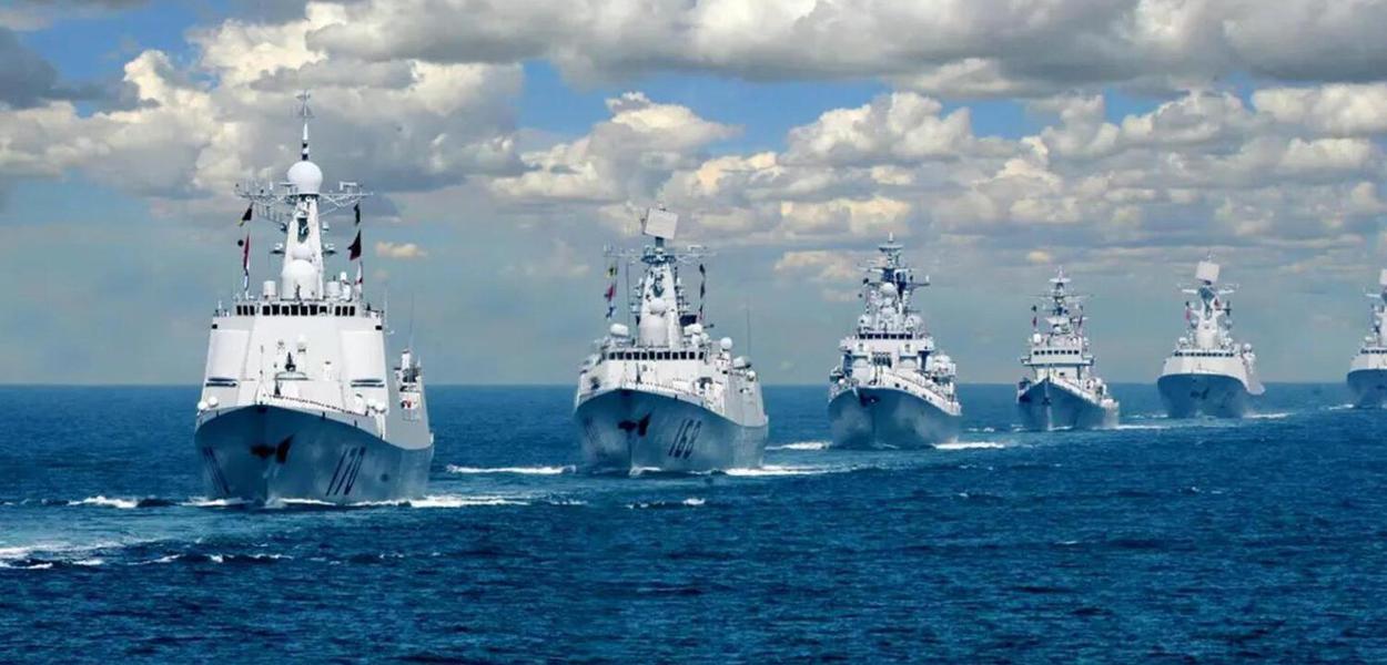 Frota naval chinesa (Foto: Diário do Povo) Frota naval chinesa