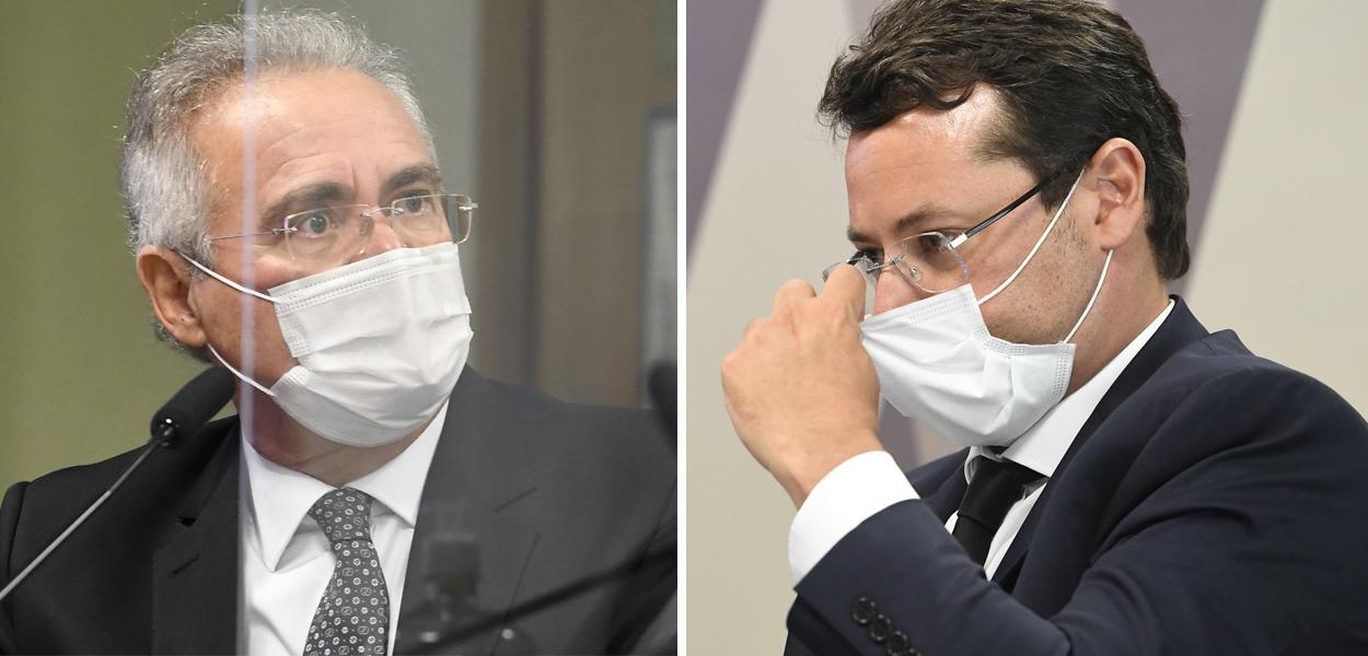 Senador Renan Calheiros e o ex-chefe da Secom Fabio Wajngarten (Foto: Jefferson Rudy/Agência Senado) www.brasil247.com - Senador Renan Calheiros e o ex-chefe da Secom Fabio Wajngarten