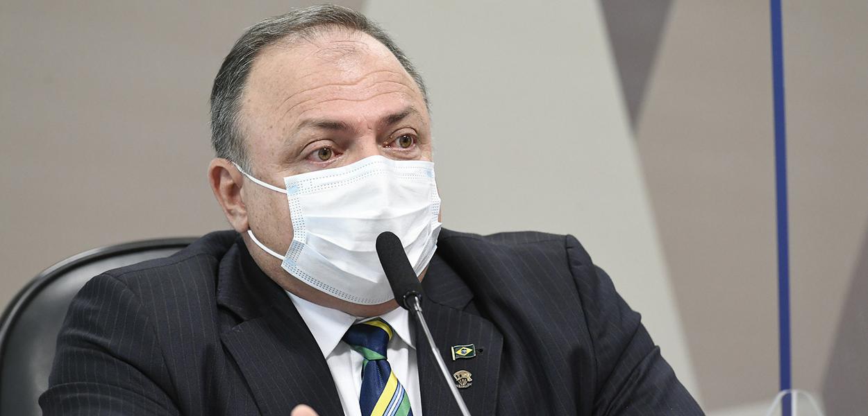 O ex-ministro da Saúde Eduardo Pazuello em depoimento na CPI da Covid no Senado nesta quarta-feira (19) (Foto: Jefferson Rudy/Agência Senado) O ex-ministro da Saúde Eduardo Pazuello em depoimento na CPI da Covid no Senado nesta quarta-feira (19)