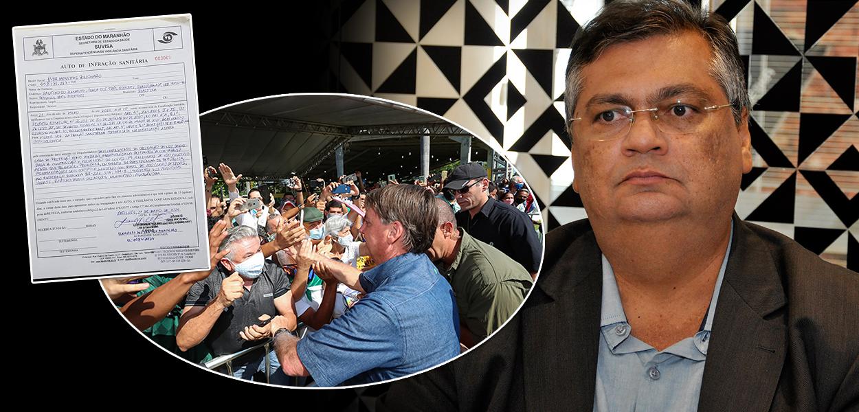 Bolsonaro causando aglomeração e Flávio Dino (Foto: Isac Nóbrega/PR | Felipe L. Gonçalves/Brasil247) www.brasil247.com - Bolsonaro causando aglomeração e Flávio Dino