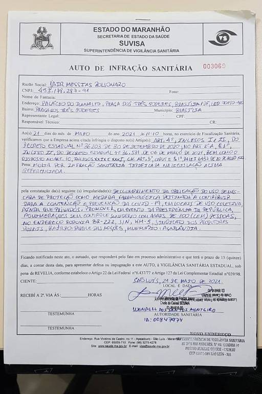 multa Bolsonaro