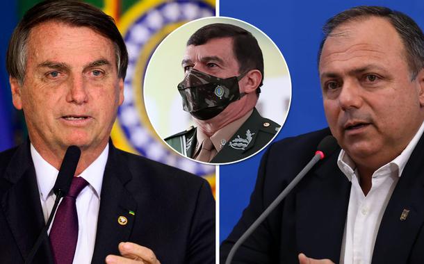Jair Bolsonaro, general Paulo Sérgio comandante do Exército e Eduardo Pazuello (Foto: Agência Brasil) Jair Bolsonaro, general Paulo Sérgio comandante do Exército e Eduardo Pazuello