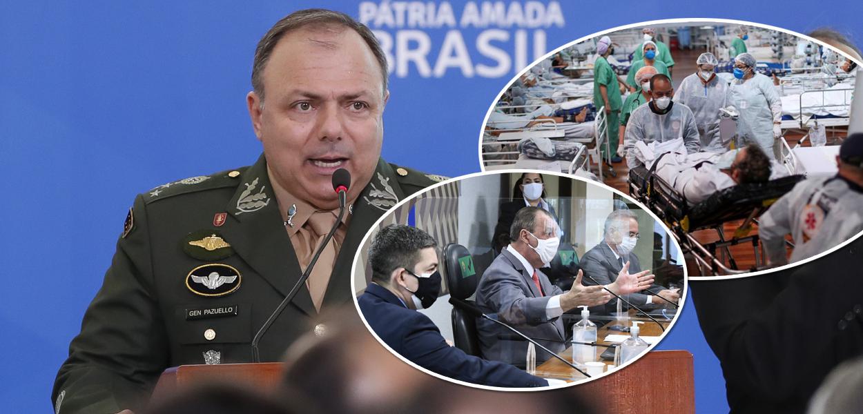 General Eduardo Pazuello (Foto: Alan Santos/PR | Reuters | Edilson Rodrigues/Agência Senado) www.brasil247.com - General Eduardo Pazuello