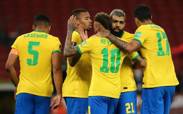 Brasil vence Equador por 2 a 0 e segue com 100% de aproveitamento nas eliminatórias (Foto: Diego Vara) Brasil vence Equador por 2 a 0 e segue com 100% de aproveitamento nas eliminatórias