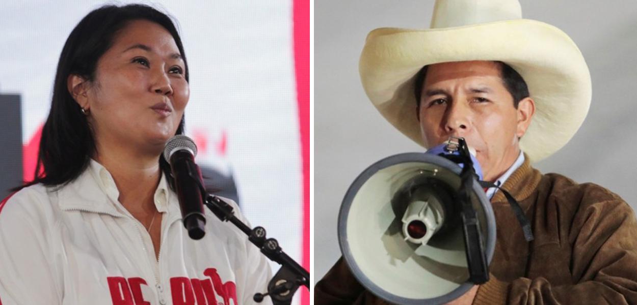 Keiko Fujimori e Pedro Castillo (Foto: ebastian Castaneda/Reuters | Alessandro Cinque/Reuters) Keiko Fujimori e Pedro Castillo