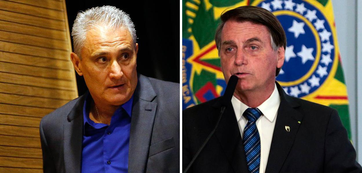 Tite e Jair Bolsonaro (Foto: Agência Brasil) Tite e Jair Bolsonaro