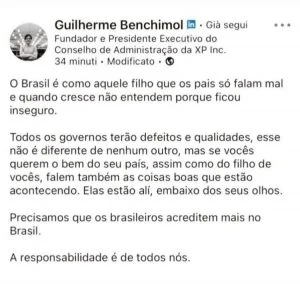 Post Guilherme Benchimol
