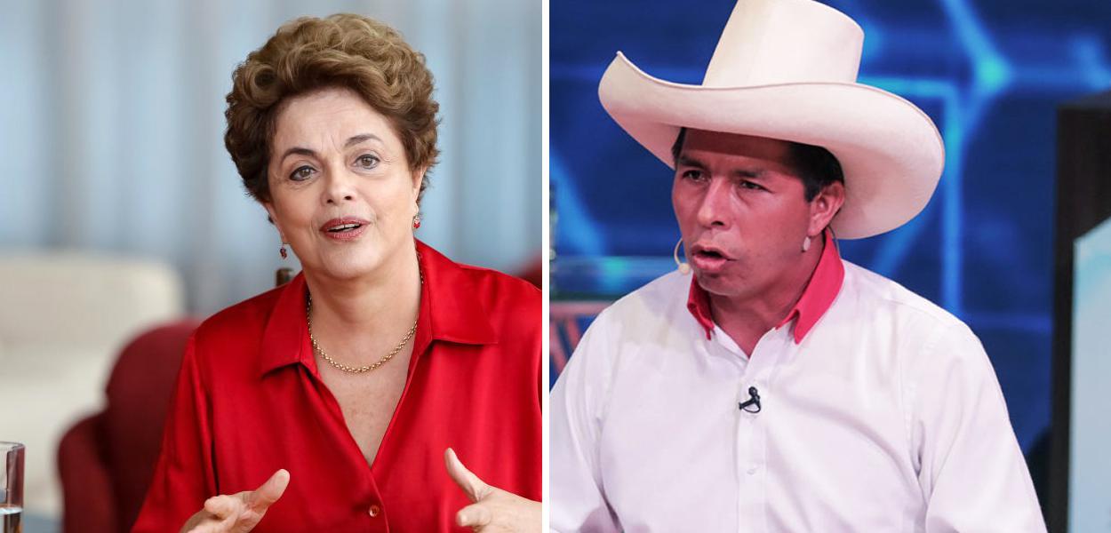 Dilma Rousseff e Pedro Castillo (Foto: Roberto Stuckert Filho/PR | Sebastián Castañeda/Reuters) Dilma Rousseff e Pedro Castillo