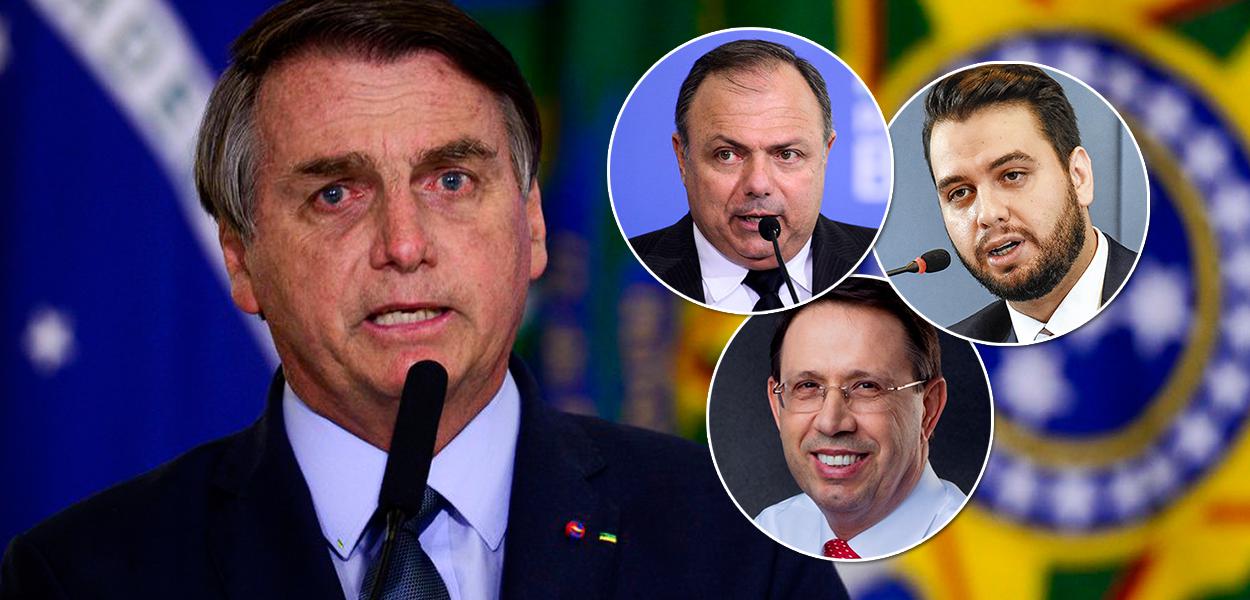 Jair Bolsonaro, ex-ministro Eduardo Pazuello, assessor Filipe Martins e o empresário Carlos Wizard (Foto: ABr | Divulgação) Jair Bolsonaro, ex-ministro Eduardo Pazuello, assessor Filipe Martins e o empresário Carlos Wizard