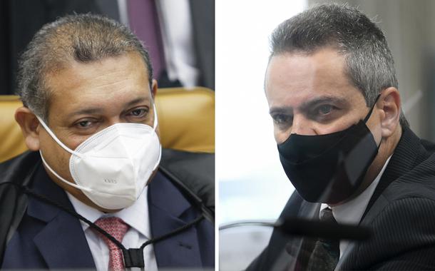 Nunes Marques e Elcio Franco (Foto: Fellipe Sampaio/SCO/STF | Marcos Oliveira/Agência Senado) Nunes Marques e Elcio Franco