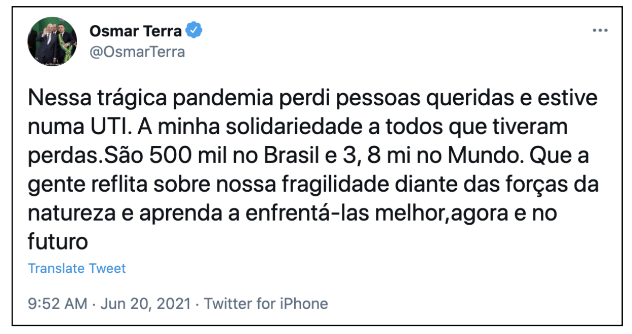 Osmar Terra twitter
